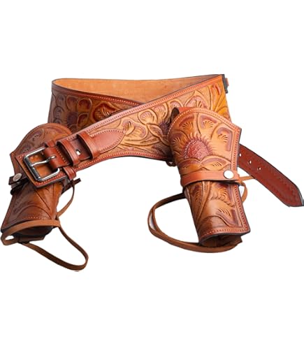 vintage leather western gun belt 値下げ！ 22 cal) Western Gun Belt and Holster - Double - Harvest